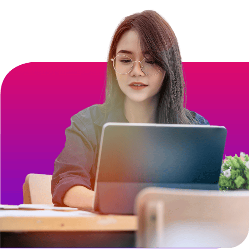 woman typing on laptop