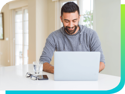 man working on computer